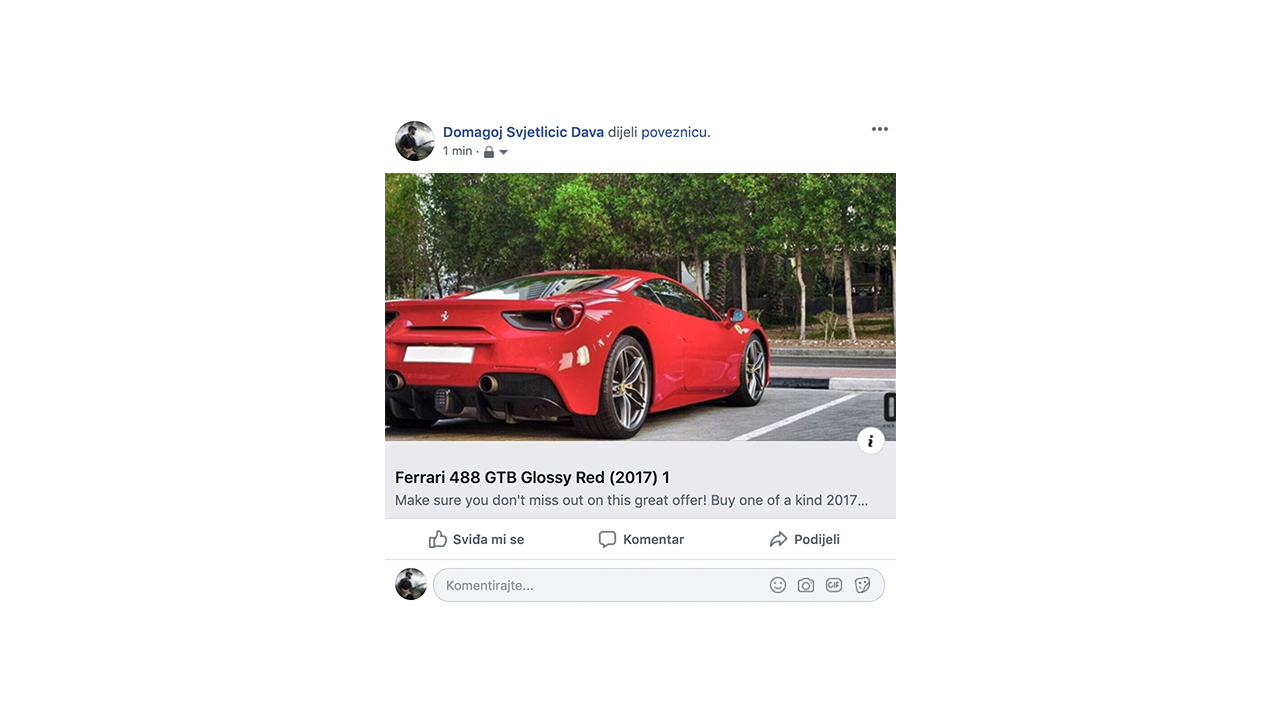 Example of a Facebook share post - Bornfight Nuxt.js Blog