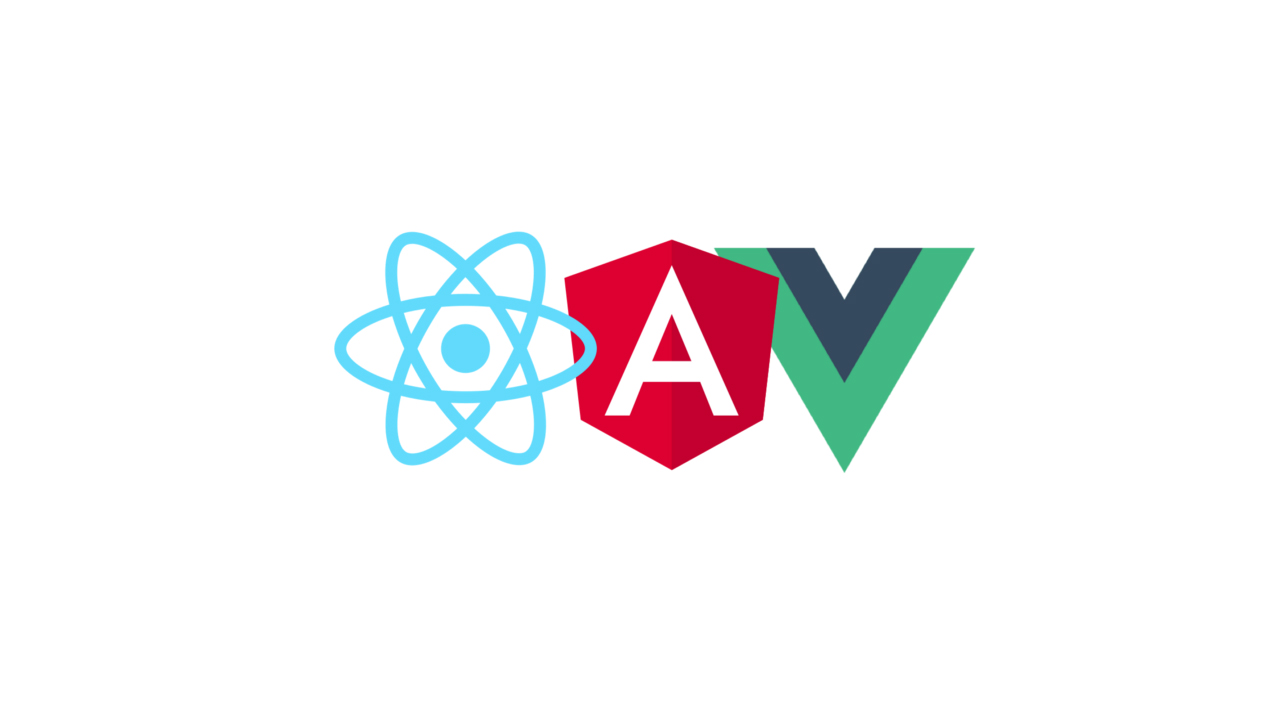 React, Angular Vue logos - Bornfight Blog