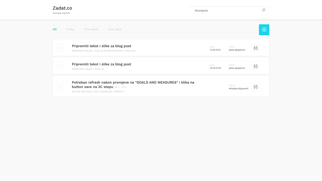 Zadat.co task application - Vue.js - Bornfight Blog